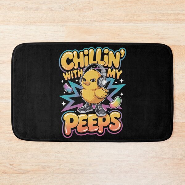 Item preview, Chillin' With My Peeps – Retro Easter Chick Sneakers & Headphones Tee V7 designed and sold by DarylWelsh2024.