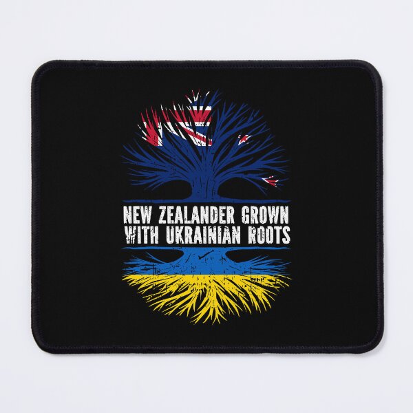 Item preview, New Zealander Grown with Ukrainian Roots Flag designed and sold by CosmoKitsch.