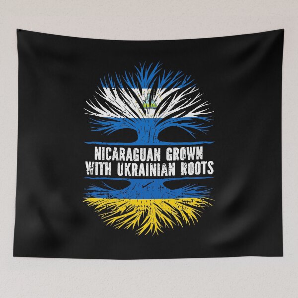 Item preview, Nicaraguan Grown with Ukrainian Roots Flag designed and sold by CosmoKitsch.