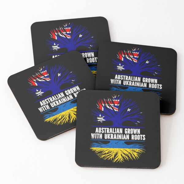 Item preview, Australian Grown with Ukrainian Roots Flag designed and sold by CosmoKitsch.