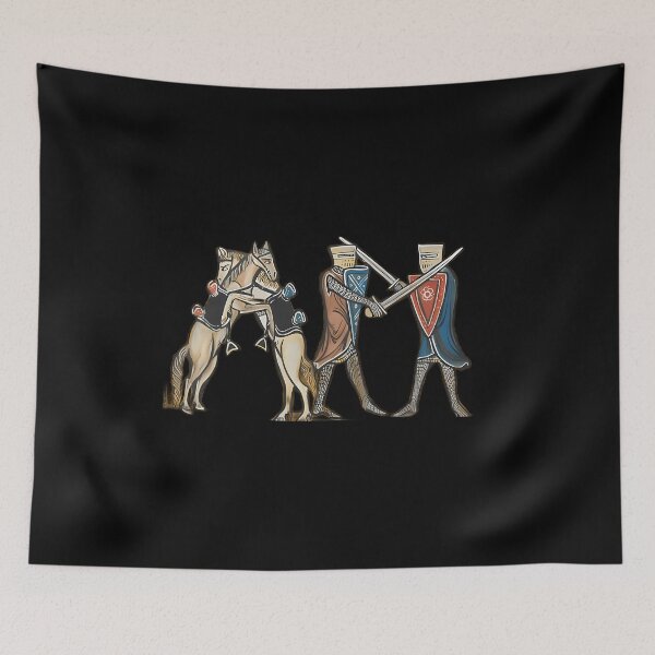 Item preview, Medieval Marginalia Horse Knight Combat designed and sold by bsoguvemm41.