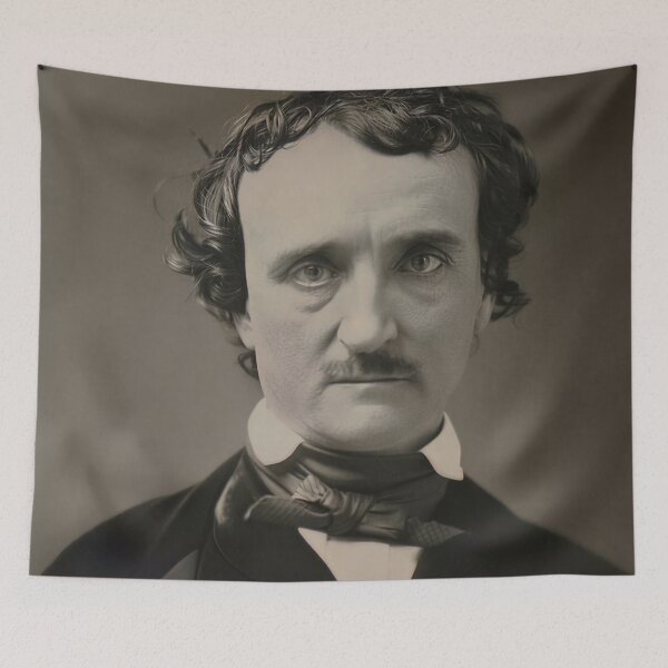 Item preview, Annie Daguerreotype, Edgar Allan Poe, circa 1849 iconic portrait black and white vintage photographic art print designed and sold by Astrid Arkhangelsky.