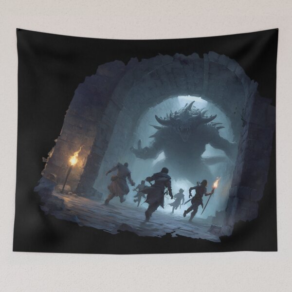 Item preview, Fantasy RPG Party facing a Demon in a Dungeon designed and sold by Mission Ready.