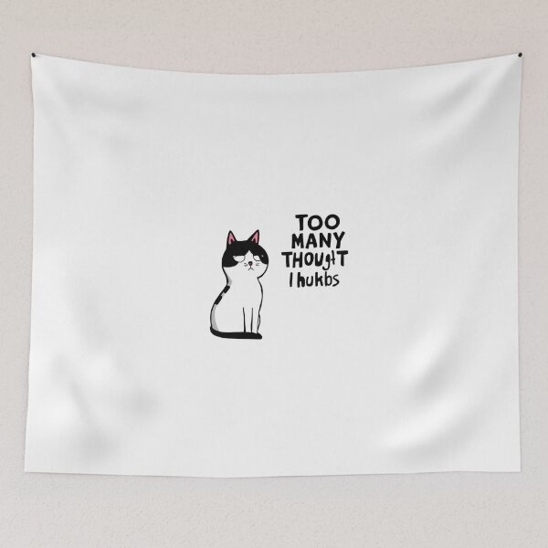 Item preview, Too Many Thoughts Funny Cat Meme designed and sold by esign-Chefin.