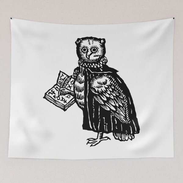 Item preview, Medieval Marginalia Astrologer Owl Art designed and sold by bsoguvemm41.