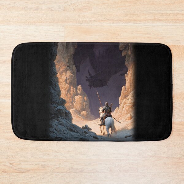 Item preview, Knight Entering the Dragon's Lair - Medieval Fantasy designed and sold by Mission Ready.