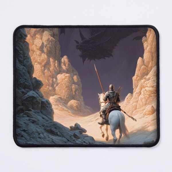 Item preview, Knight Entering the Dragon's Lair - Medieval Fantasy designed and sold by Mission Ready.