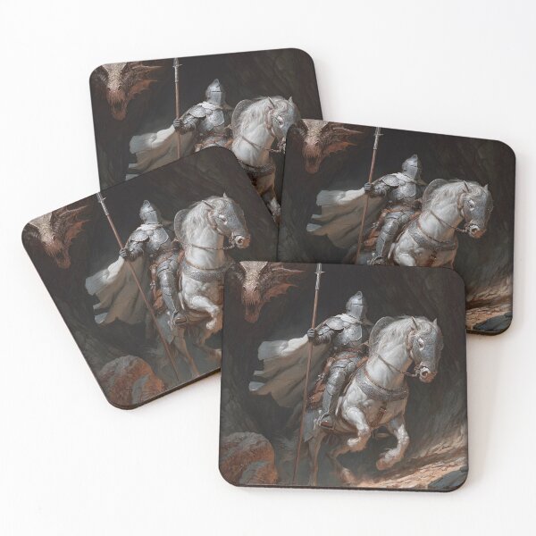 Item preview, Knight Fighting a Dragon in His Lair - Fantasy RPG designed and sold by Mission Ready.