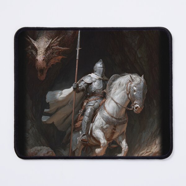Item preview, Knight Fighting a Dragon in His Lair - Fantasy RPG designed and sold by Mission Ready.