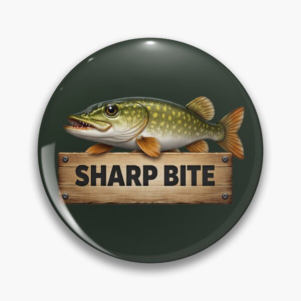 Item preview, Sharp Bite Northern Pike Fishing Sign designed and sold by EimSol.