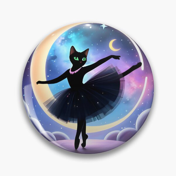 Item preview, Cosmic Ballet Cat Dancing Inside Glowing Moon Ring designed and sold by VISO-art.