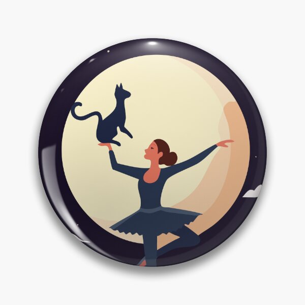 Item preview, Ballerina Dancing With Cat Under Moon Lover designed and sold by VISO-art.
