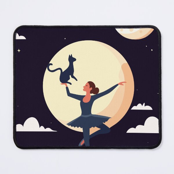 Item preview, Ballerina Dancing With Cat Under Moon Lover designed and sold by VISO-art.
