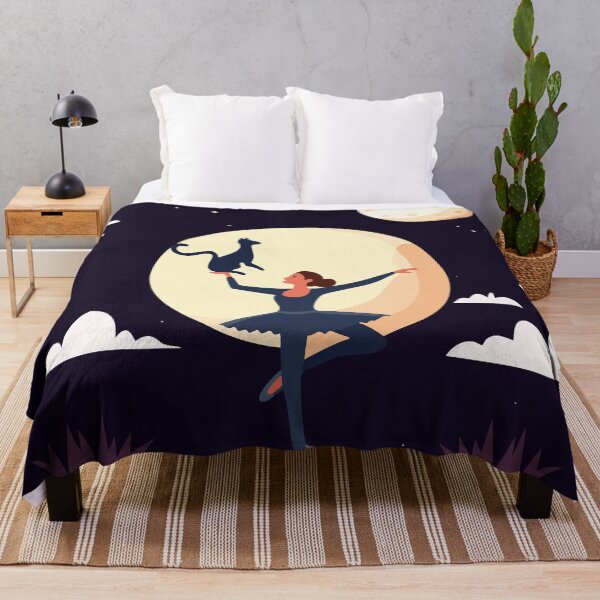 Item preview, Ballerina Dancing With Cat Under Moon Lover designed and sold by VISO-art.