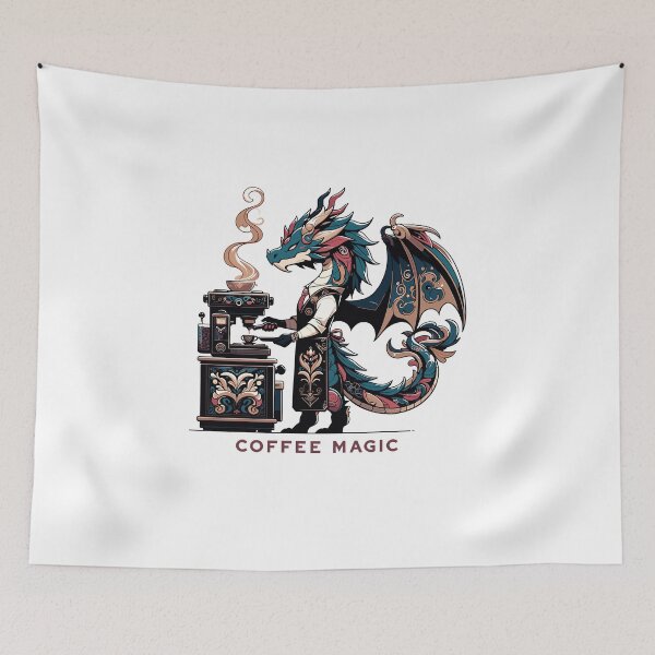 Item preview, Coffee Magic Dragon Barista Design for Fantasy and Coffee Lovers designed and sold by CyfroweMysli.