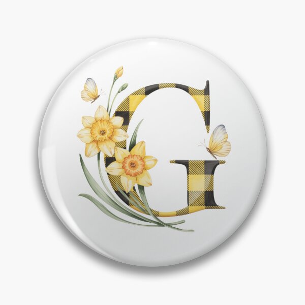 Item preview, Plaid Daffodil Letter G Monogram designed and sold by Heather Renees Designs.