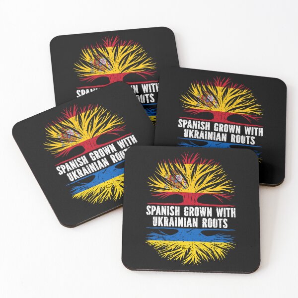 Item preview, Spanish Grown with Ukrainian Roots Spain Flag designed and sold by CosmoKitsch.