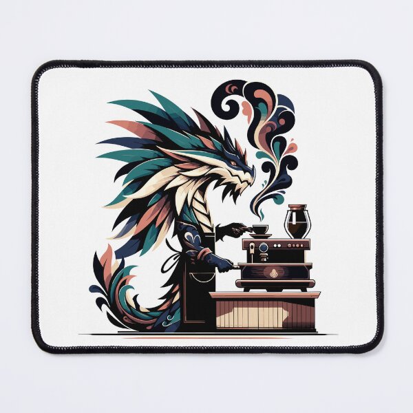 Item preview, Elegant Dragon Barista Coffee Art for Coffee Lovers and Aesthetic Decor designed and sold by CyfroweMysli.