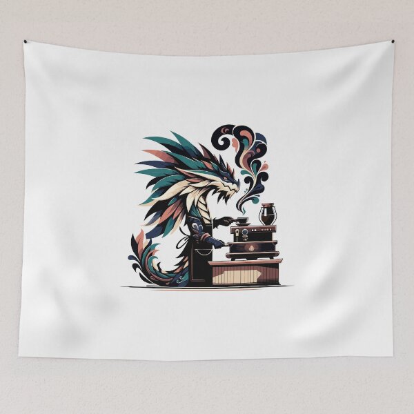 Item preview, Elegant Dragon Barista Coffee Art for Coffee Lovers and Aesthetic Decor designed and sold by CyfroweMysli.