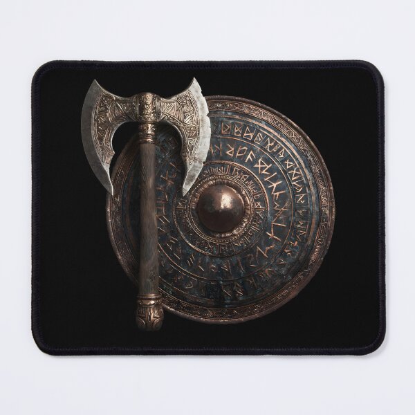 Item preview, Fantasy Dwarven Axe and Shield - RPG Fighter Cleric designed and sold by Mission Ready.
