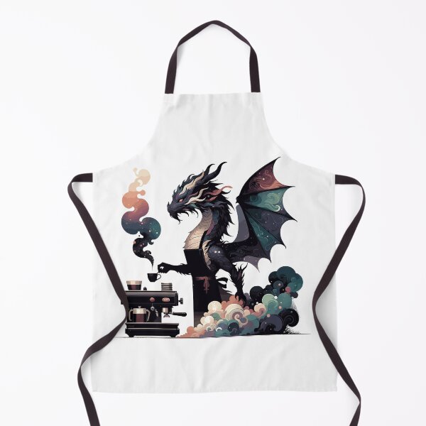 Item preview, Whimsical Dragon Barista Magic Coffee Design for Fantasy Lovers designed and sold by CyfroweMysli.