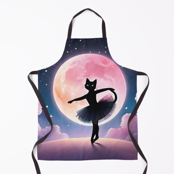 Item preview, Ballet Cat Dancing Under Pink Cosmic Full Moon designed and sold by VISO-art.