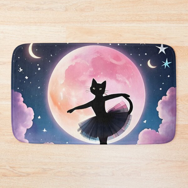 Item preview, Ballet Cat Dancing Under Pink Cosmic Full Moon designed and sold by VISO-art.