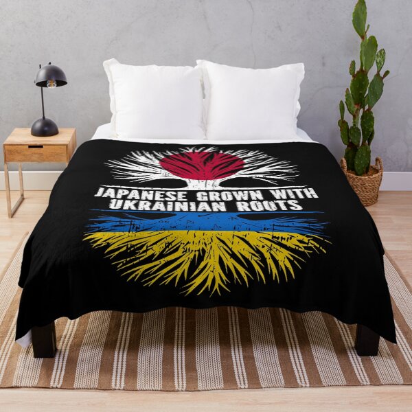 Item preview, Japanese Grown with Ukrainian Roots Japan Flag designed and sold by CosmoKitsch.