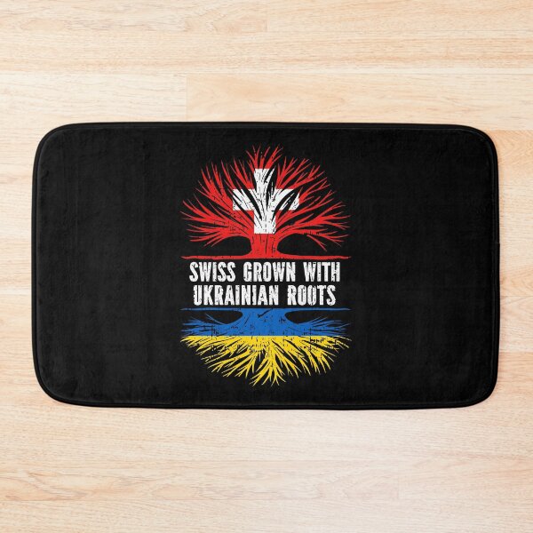 Item preview, Swiss Grown with Ukrainian Roots Flag designed and sold by CosmoKitsch.