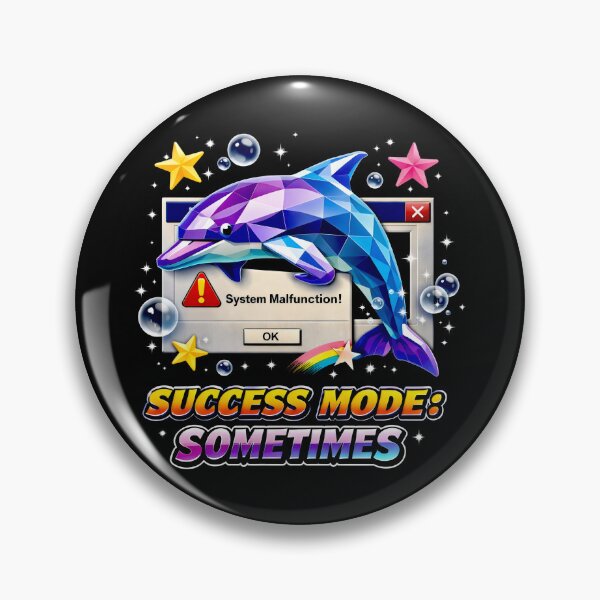 Item preview, Success Mode Sometimes Vaporwave Dolphin Retro Tech designed and sold by SplashTastic.