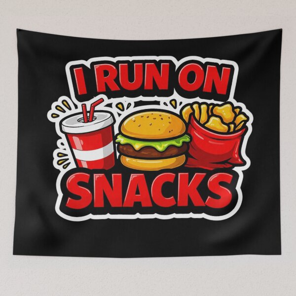 Item preview, I Run On Snacks Funny Food Lover Energy Design designed and sold by Timeless Junction.