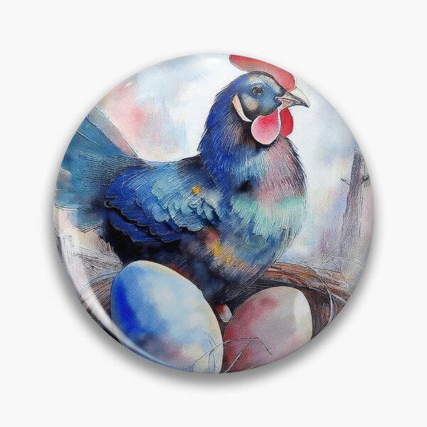 Item preview, Colorful Watercolor Rooster Nest Easter Egg Illustration designed and sold by VISO-art.