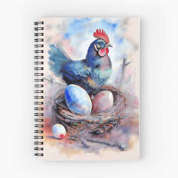 Item preview, Colorful Watercolor Rooster Nest Easter Egg Illustration designed and sold by VISO-art.