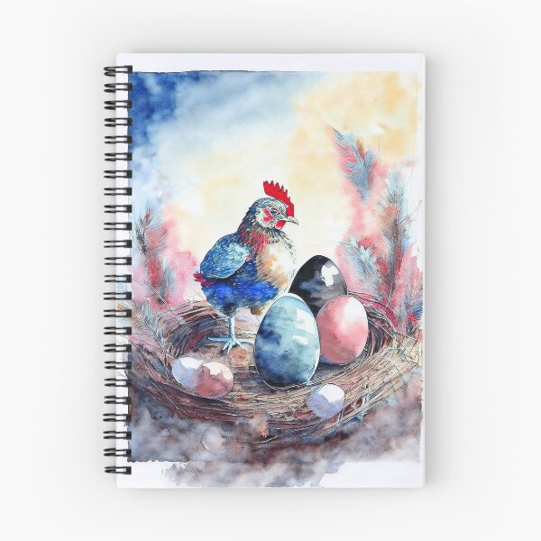 Item preview, Colorful Watercolor Rooster Nest Easter Egg Illustration designed and sold by VISO-art.