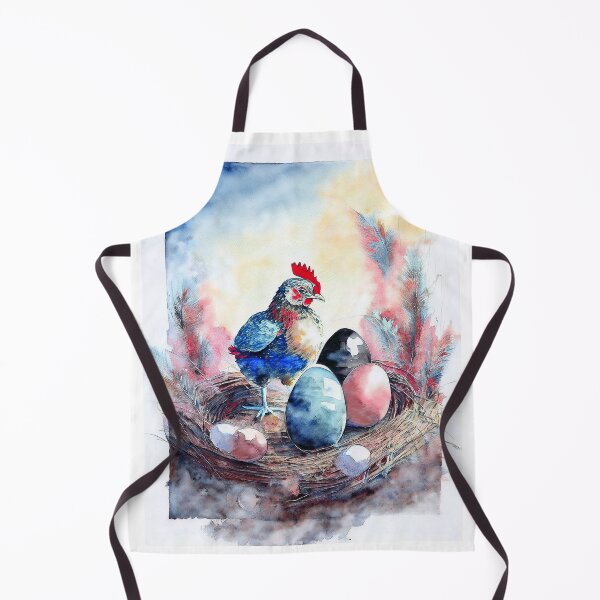 Item preview, Colorful Watercolor Rooster Nest Easter Egg Illustration designed and sold by VISO-art.