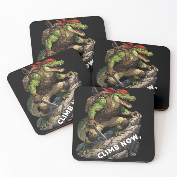 Item preview, Climb Now– Funny Hiking Crocodile Mountain Climber T-Shirt designed and sold by UnoStop.