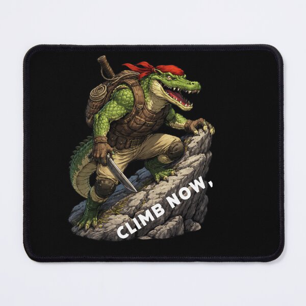 Item preview, Climb Now– Funny Hiking Crocodile Mountain Climber T-Shirt designed and sold by UnoStop.