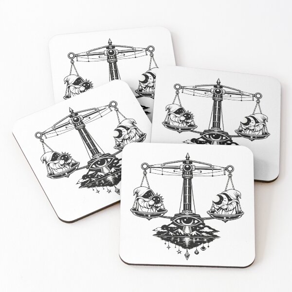 Item preview, Scientific Celestial Gnome Scales – Geometric Balance Line Art designed and sold by Aurora & Ink Artworks .