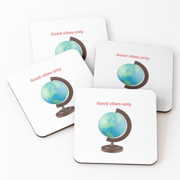 Item preview, Good Vibes Only Globe Illustration designed and sold by Saira Rizwan.