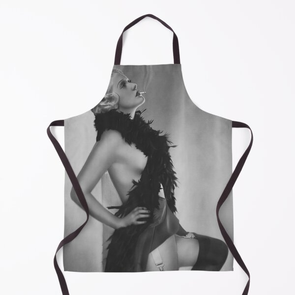 Item preview, 1920's Berlin flapper burlesque cabaret girl smoking vintage black and white photographic art print designed and sold by Astrid Arkhangelsky.