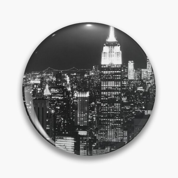 Item preview, New York City Manhattan skyline city lights panoramic black and white photographic art print designed and sold by Astrid Arkhangelsky.