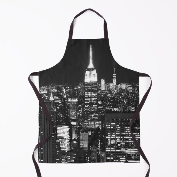 Item preview, New York City Manhattan skyline city lights panoramic black and white photographic art print designed and sold by Astrid Arkhangelsky.