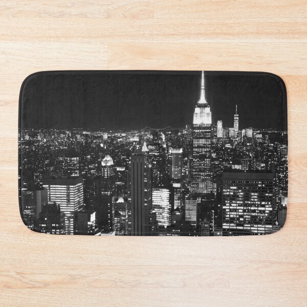 Item preview, New York City Manhattan skyline city lights panoramic black and white photographic art print designed and sold by Astrid Arkhangelsky.