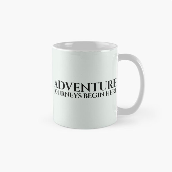 Item preview, Adventure Journeys Begin Here Minimalist Typography Design designed and sold by PKDWriterMerch.