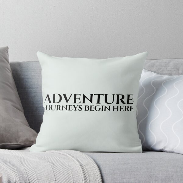 Item preview, Adventure Journeys Begin Here Minimalist Typography Design designed and sold by PKDWriterMerch.