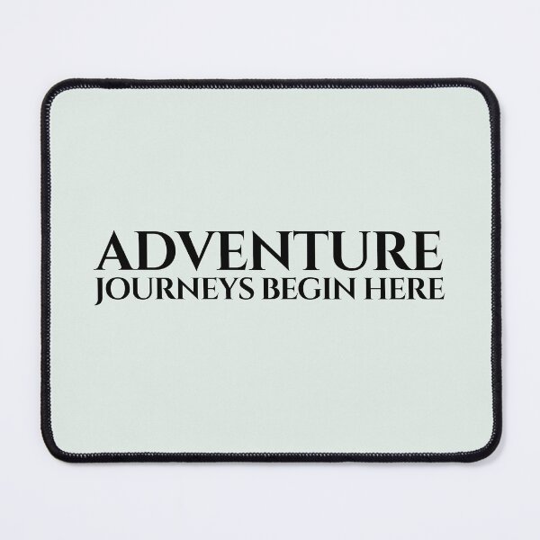 Item preview, Adventure Journeys Begin Here Minimalist Typography Design designed and sold by PKDWriterMerch.