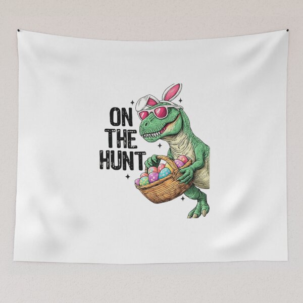 Item preview, On The Hunt T-rex Happy Easter designed and sold by Thread&Fable.