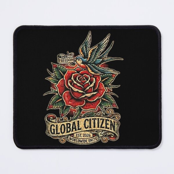 Item preview, Freedom Swallow and Rose - Global Citizen Old School Tattoo designed and sold by EARTH PEOPLE.