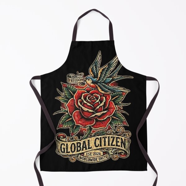 Item preview, Freedom Swallow and Rose - Global Citizen Old School Tattoo designed and sold by EARTH PEOPLE.