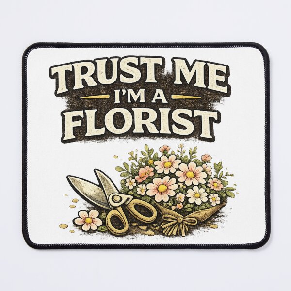 Item preview, Trust Me I'm a Florist - Funny Florist T-Shirt with Flowers and Floral Scissors designed and sold by Wild Pixel Studio.
